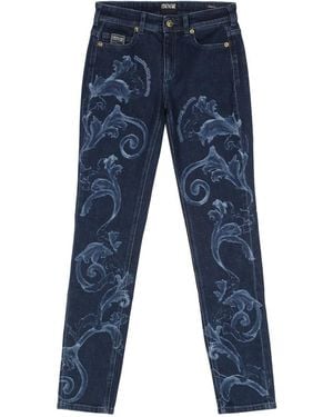 Versace Jeans Couture Printed Jeans - Blue