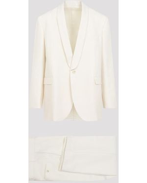 Celine Wool Blend Suit For The Modern Professional - White