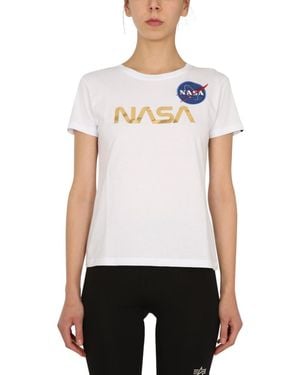 Alpha Industries Graphic Crew Neck T-Shirt - White