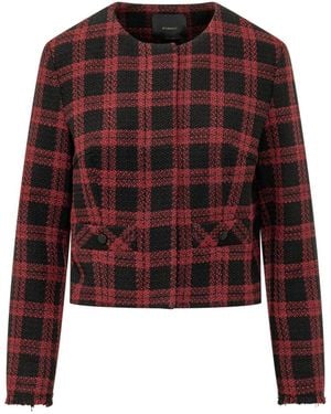 Pinko Round Neck Trench Coat - Red