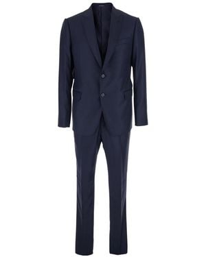 Emporio Armani Peaked Lapel Suit - Blue