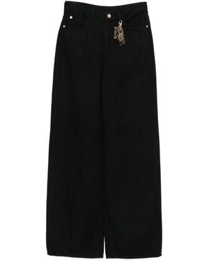 Emporio Armani Denim Charm Detail Cotton Jeans - Black