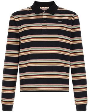 Marni Striped Polo Shirt - Black