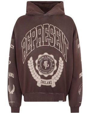 Represent Graphic Logo Hoodie - Brown