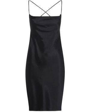Saint Laurent Cowl Neck Silk Satin Mini Dress - Black
