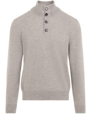 Brioni Mock Collar Sweater - Gray