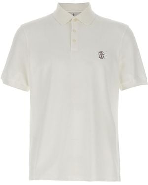 Brunello Cucinelli Piqu Polo Shirt - White