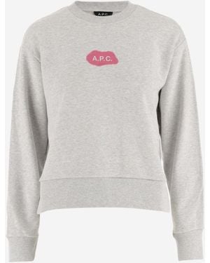 A.P.C. Crew Neck Logo T-Shirt - Gray