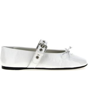 Miu Miu Leather Ballet Flats - White