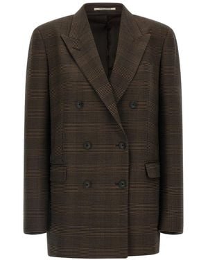 Tagliatore Dark Peaked Lapel Blazer - Black