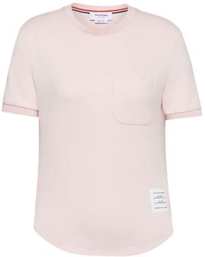 Thom Browne Light Logo Crew Neck T-Shirt - Pink