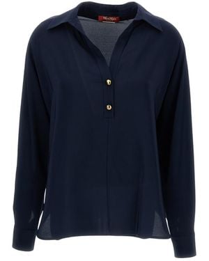 Max Mara Loose Solid Shirt - Blue