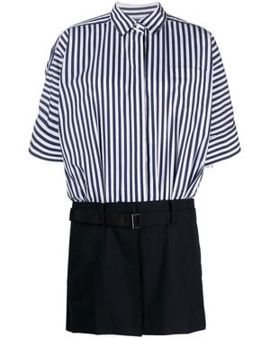 Sacai Poplin Shirt Dress - Blue