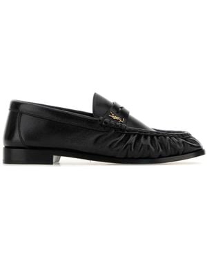 Saint Laurent Leather Loafers - Black