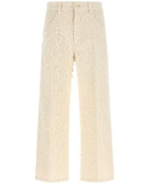 Brunello Cucinelli Straight Flat Front Trousers - Natural