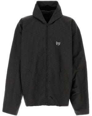 Balenciaga Linen Hood Jacket - Black