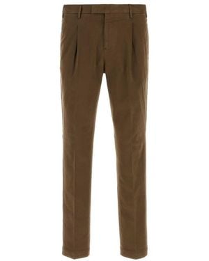 PT Torino Tapered Pleated Pants - Brown