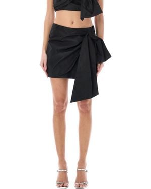 MSGM Taffeta Mini A-Line Skirt - Black