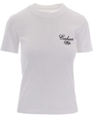 Carhartt Logo Crew Neck T-Shirt - White