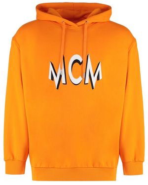MCM Logo Hood Sweatshirts - Orange