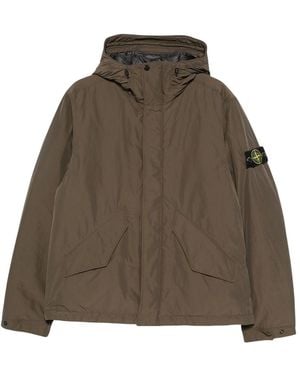 Stone Island Logo Hood Jacket - Green