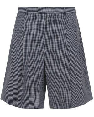 Givenchy Whiteblue Check Pattern Shorts - Grey