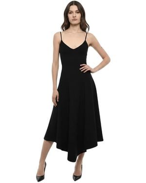 DSquared² V Neck Midi Dress - Black