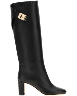 Ferragamo Leather Boots - Black