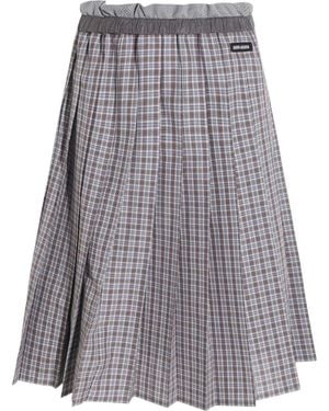 Miu Miu Plaid Midi Skirt - Gray