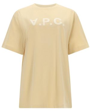 A.P.C. Logo Crew Neck T-Shirt - Natural