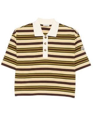 Moncler Stripes Shirt Collar Polo - Metallic