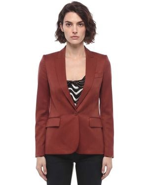 Stella McCartney Solid Peaked Lapel Blazer - Red