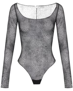 Elisabetta Franchi Scoop Neck Top Swimwear - Gray