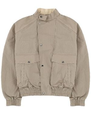 Isabel Marant Stripes Band Collar Jacket - Brown