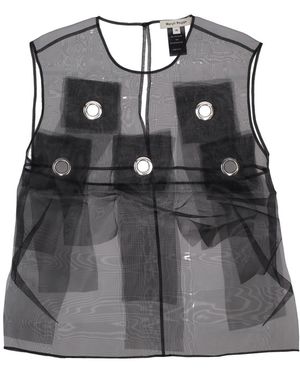 MERYLL ROGGE Eyelets Fringes Top - Black