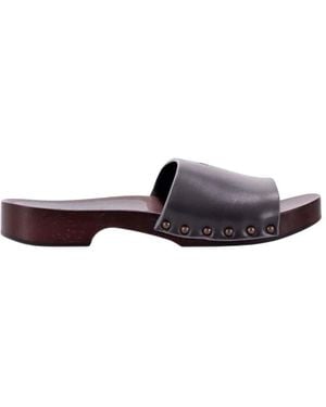 LA ROSE Leather Sandals - Gray