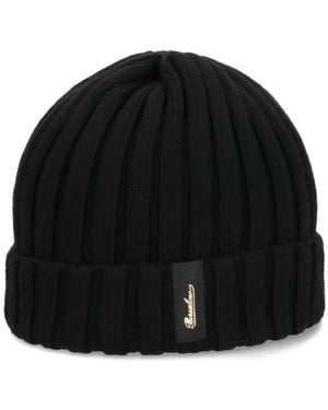 Borsalino Hill Knitted Beanie Cap - Black