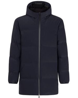 Herno Midi Hooded Jacket - Blue