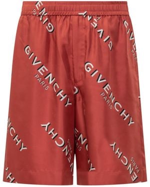 Givenchy Logo Shorts - Red