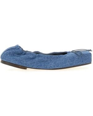 Jacquemus Denim Bow Ballet Flats - Blue