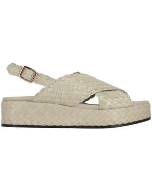 LA ROSE Braided Sandals - White