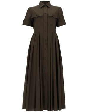 Fay Shirt Collar Midi Dress - Black