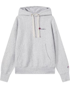 Champion Logo Cotton Hoodie - Gray