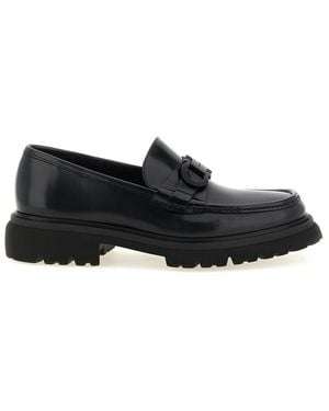 Ferragamo Leather Loafers - Black