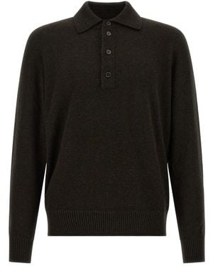 ZEGNA Knitted Polo Sweater - Black