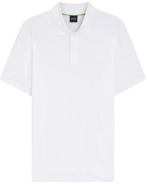 BOSS Cotton Solid Polo - White