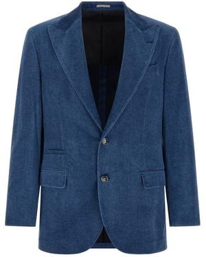 Brunello Cucinelli Peaked Lapel Blazer - Blue