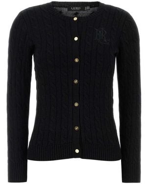 Ralph Lauren Knitted Crew Neck Cardigan - Black