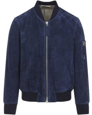 Tom Ford Band Collar Jacket - Blue