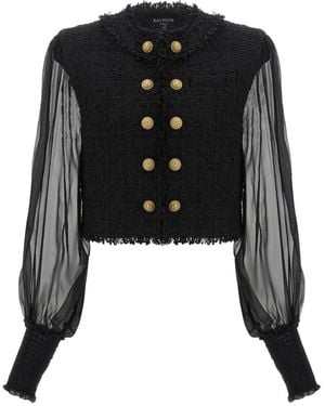 Balmain Notched Lapel Blazer - Black